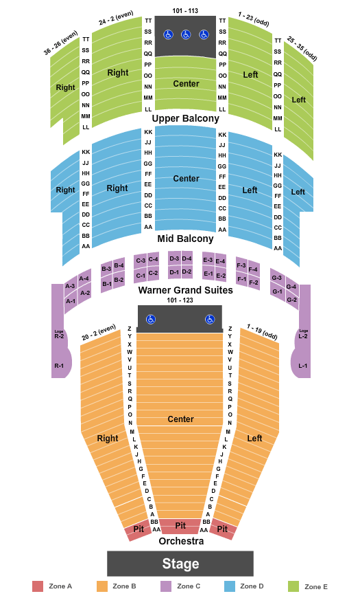 Warner Theatre Seating Chart